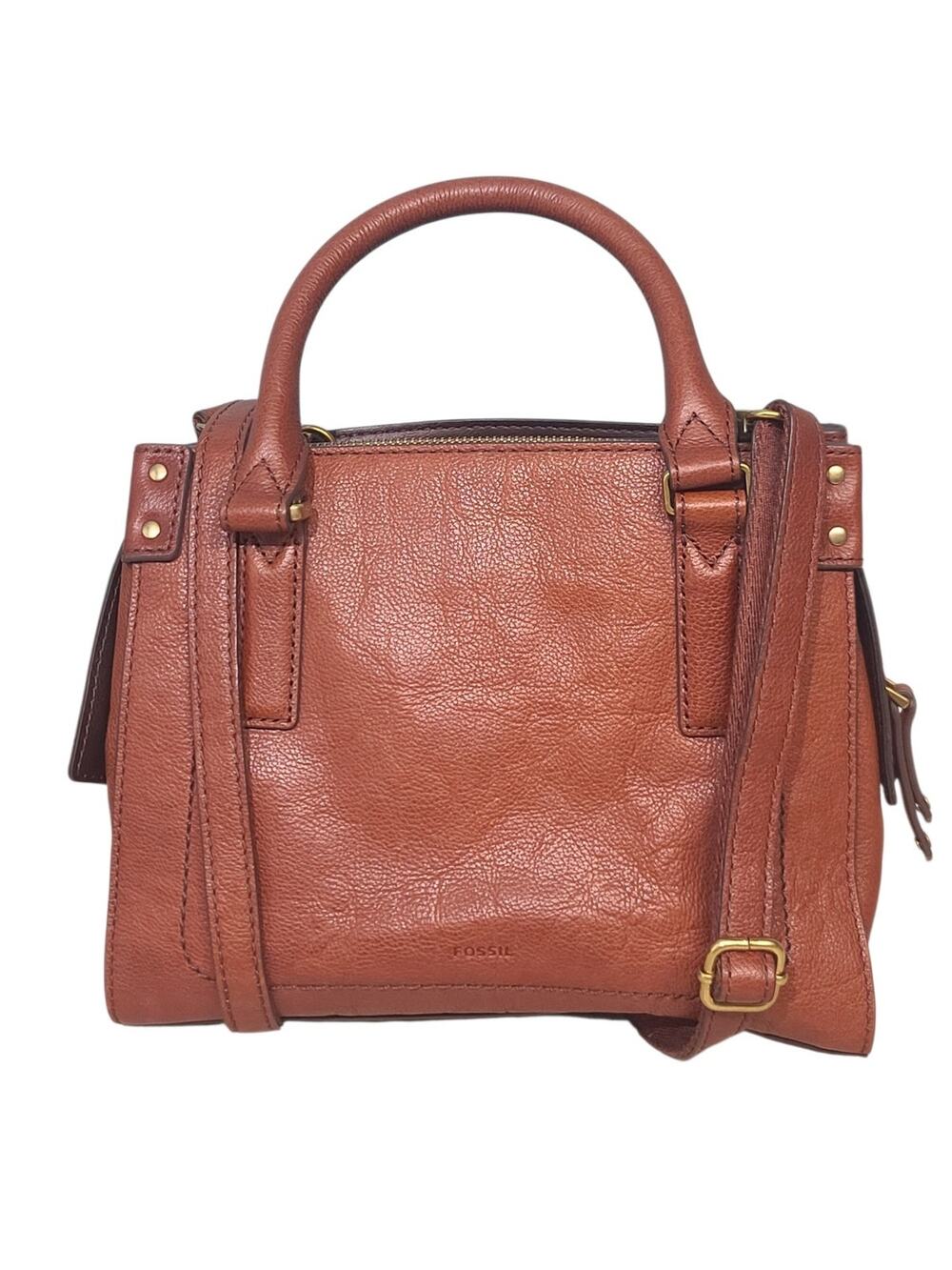 Fossil Claire Mini Satchel Chestnut Brown Leather
